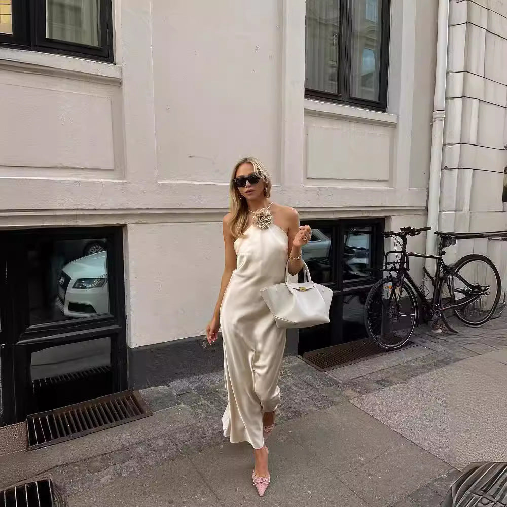 Vestido Halter Cross-Border Lunar Ártico