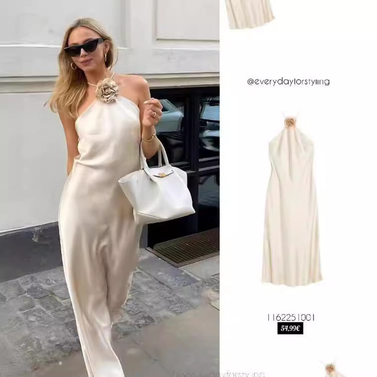 Vestido Halter Cross-Border Lunar Ártico