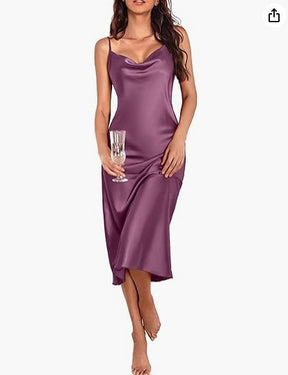 Vestido Saia Midi Seda Cetim  - Lançamento 2025