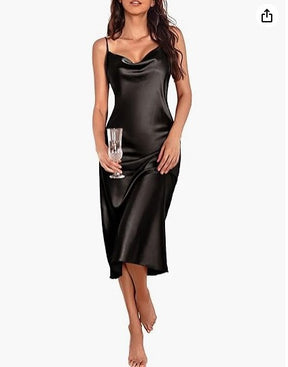 Vestido Saia Midi Seda Cetim  - Lançamento 2025