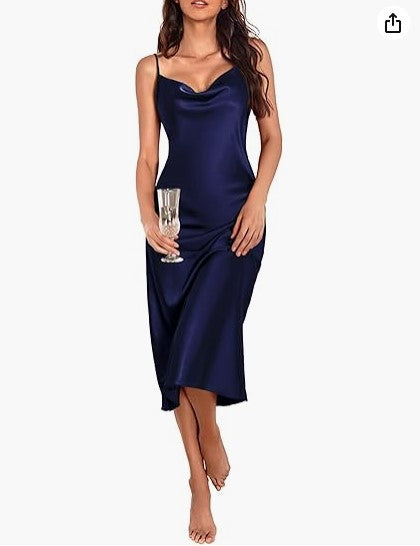 Vestido Saia Midi Seda Cetim  - Lançamento 2025