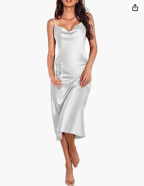Vestido Saia Midi Seda Cetim  - Lançamento 2025